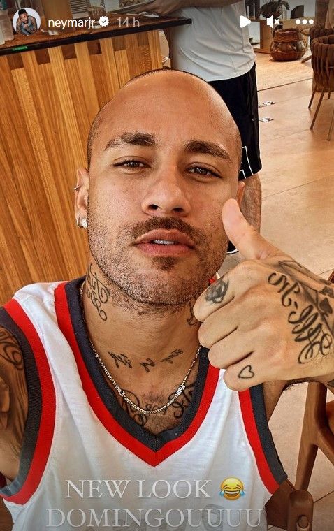 Neymar shaved head