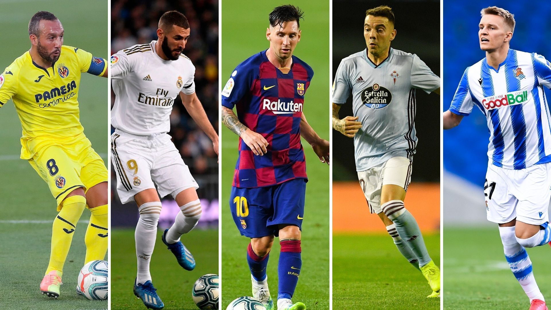 Cazorla, Benzema, Messi, Aspas y Odegaard