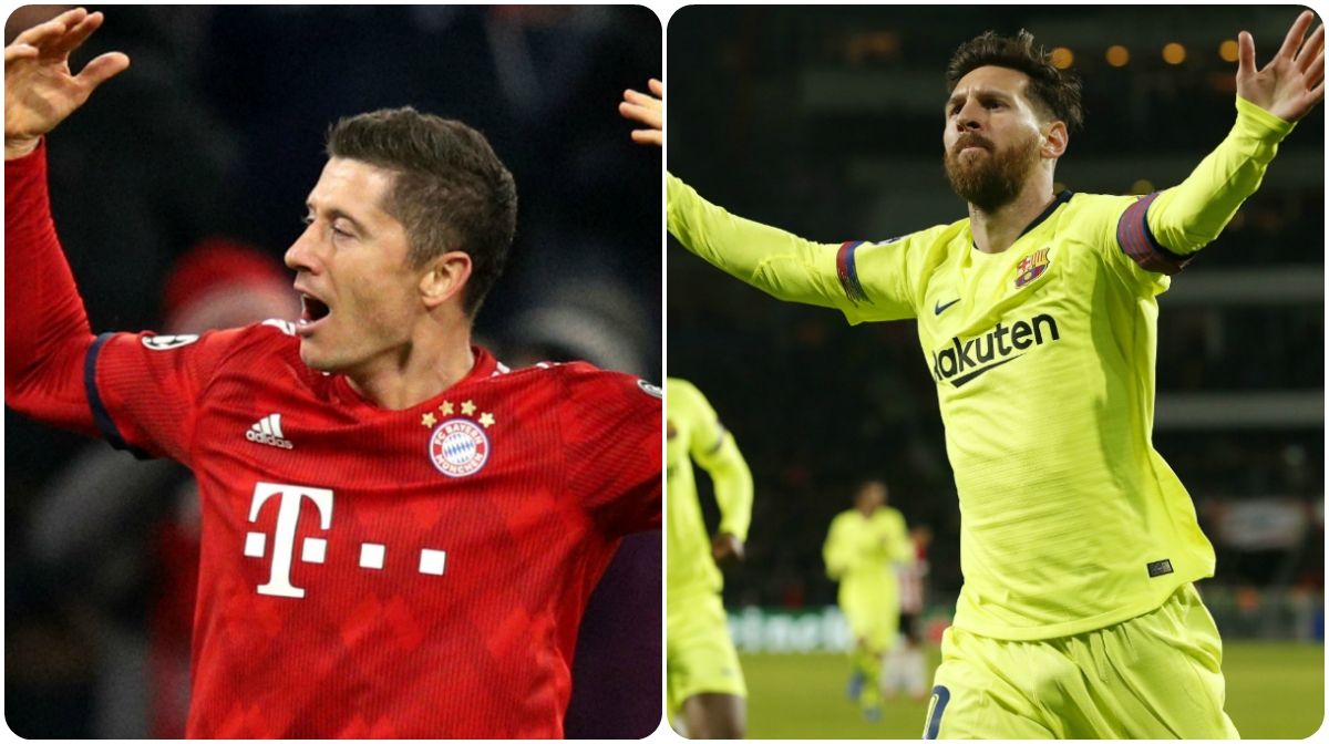 Robert Lewandowski Lionel Messi GFX