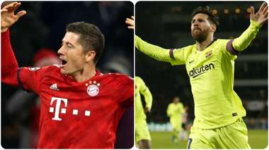 Robert Lewandowski Lionel Messi GFX