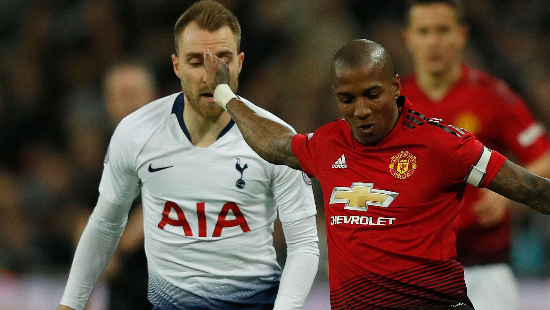 Ashley Young Manchester United Christian Eriksen Tottenham