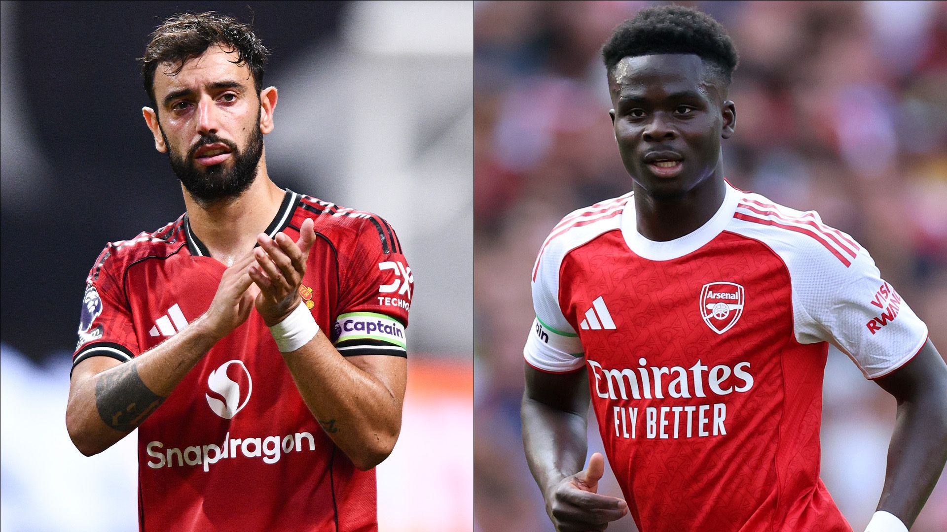 Bruno Fernandes Man Utd Bukayo Saka Arsenal