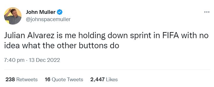 Twitter react Alvarez sprint