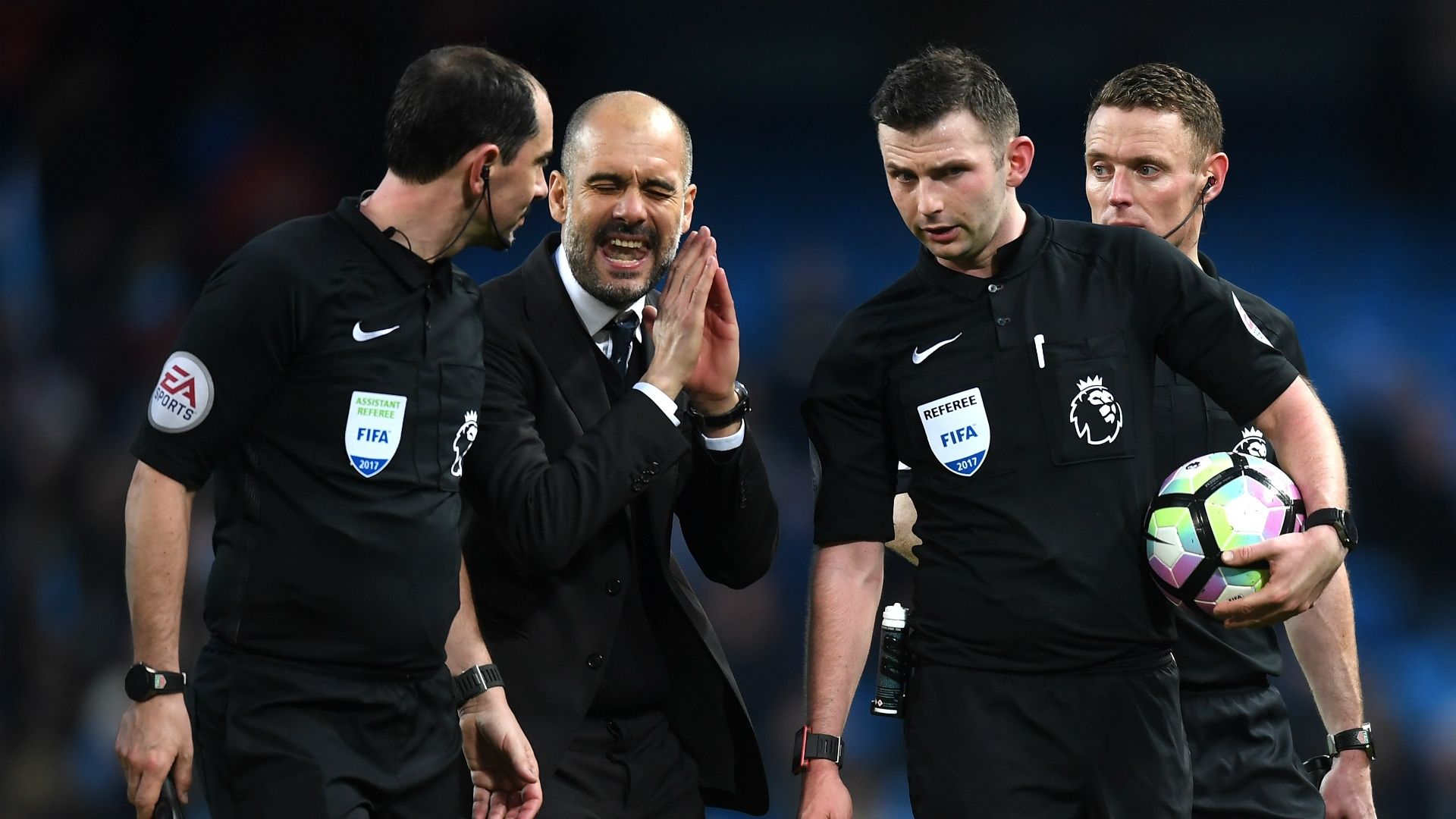 Pep Guardiola Manchester City Michael Oliver