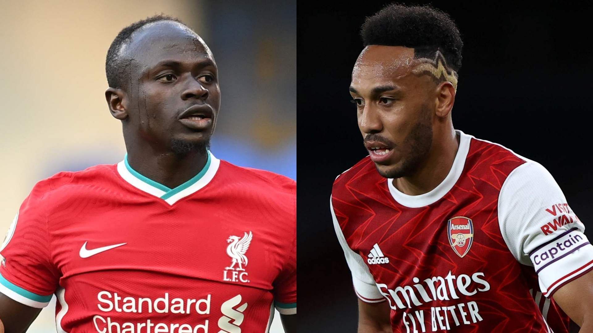 Sadio Mane Liverpool  Pierre-Emerick Aubameyang Arsenal 2020-21