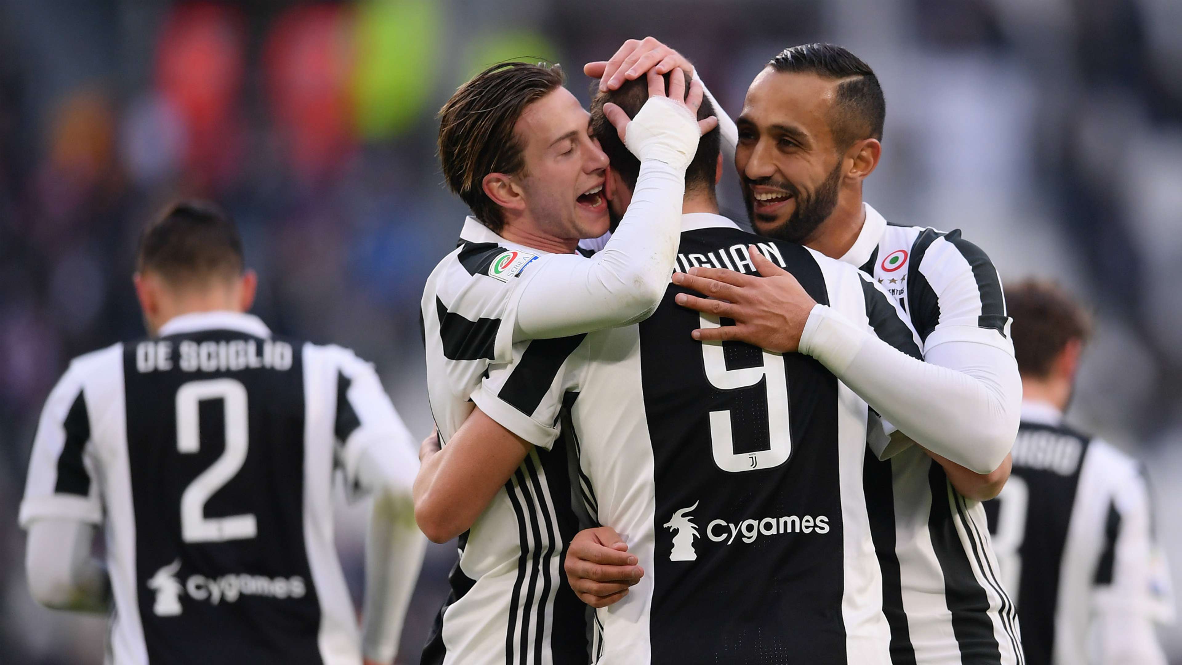Juventus celebrating Serie A
