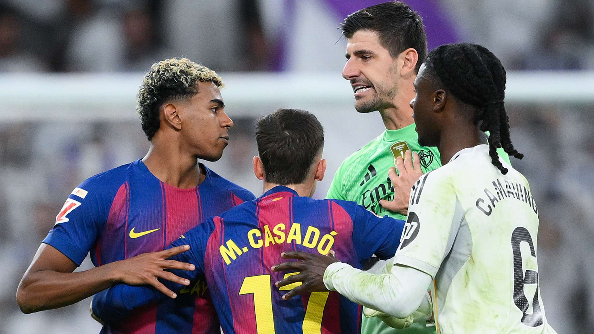 Lamine Yamal Thibaut Courtois Barcelona Real Madrid 2025-26