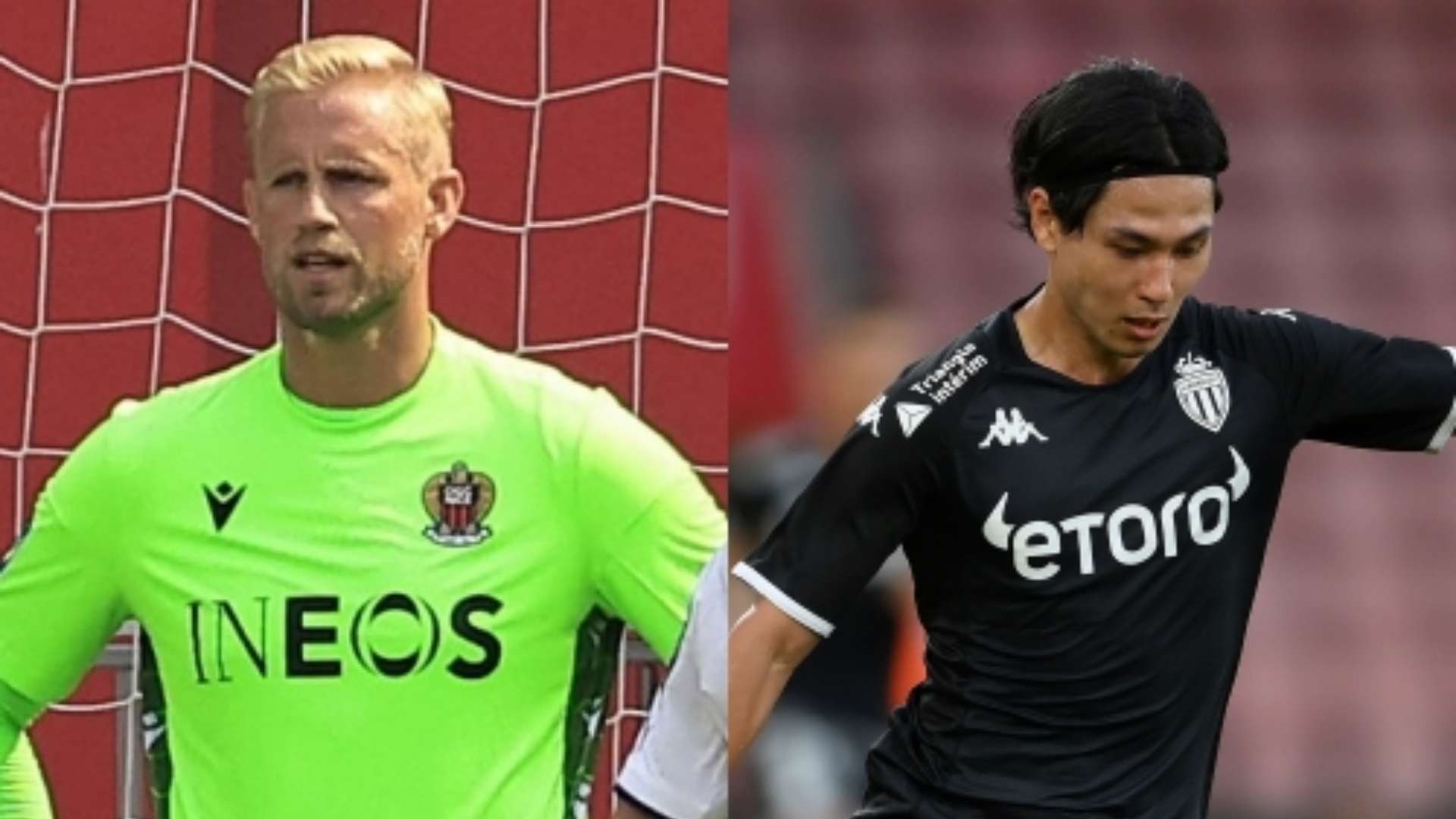 Kasper Schmeichel Nice Takumi Minamino Monaco