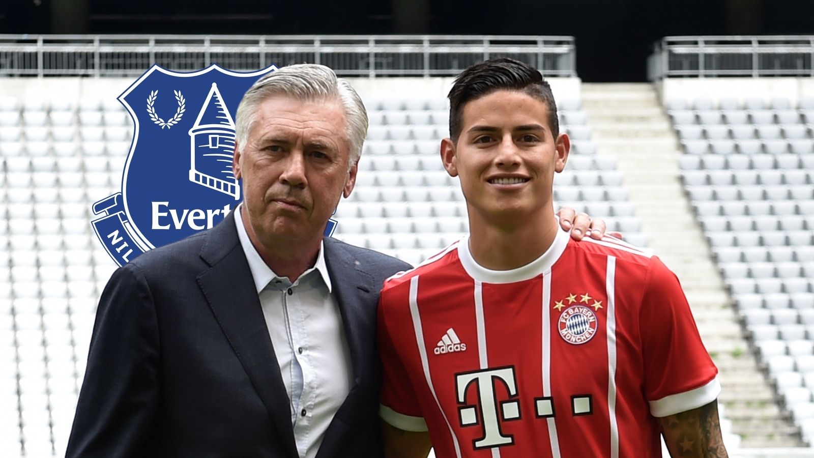 James Rodriguez Carlo Ancelotti Bayern Munich Everton GFX
