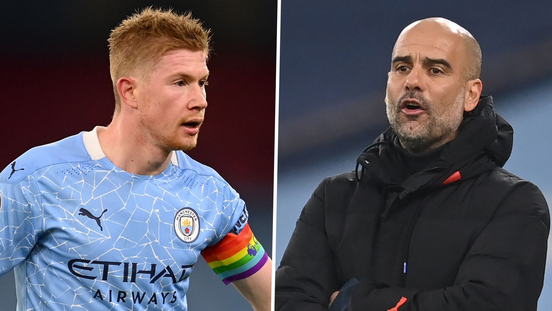 Kevin De Bruyne Pep Guardiola Man City GFX