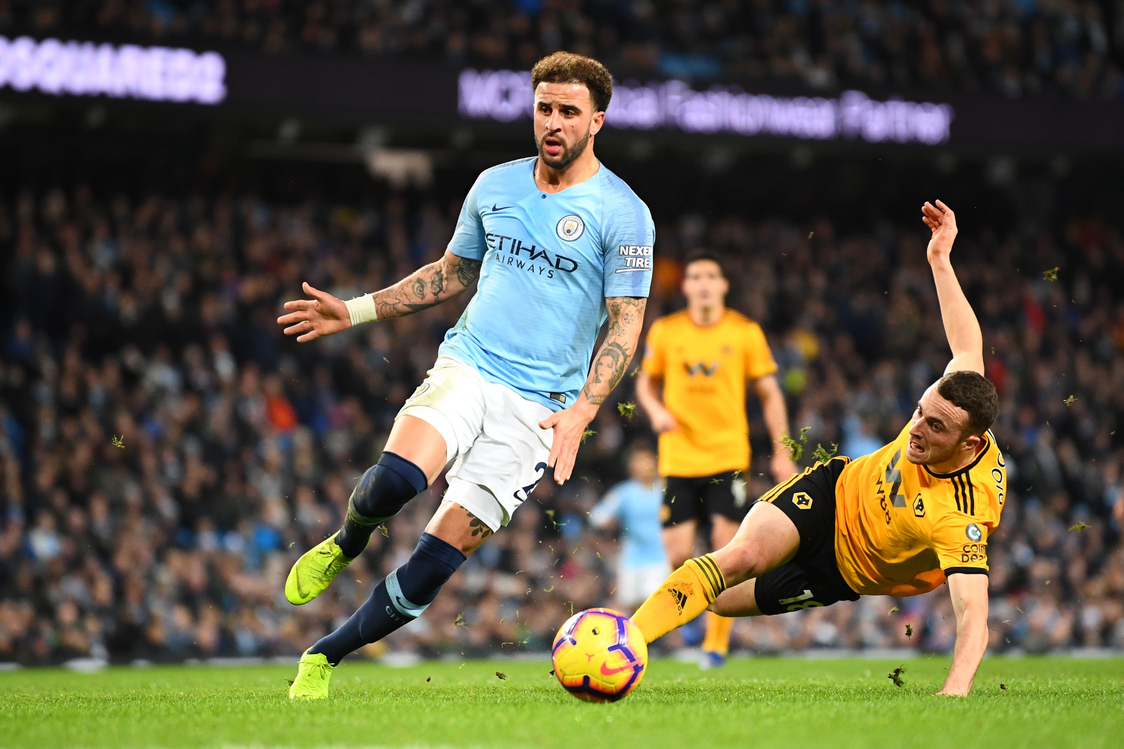 Kyle Walker & Diogo Jota - Manchester City v Wolverhampton Wanderers