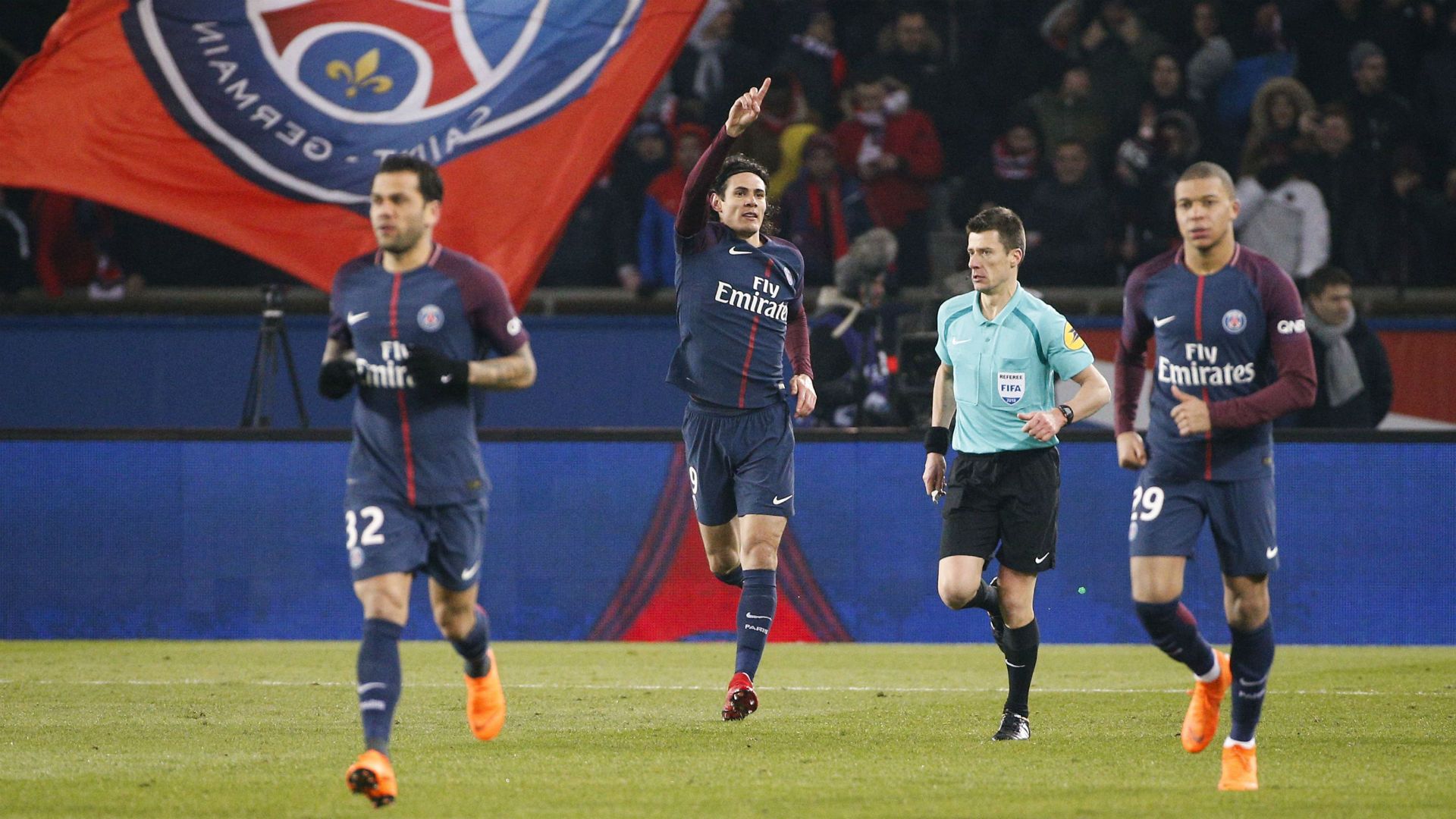 Edinson Cavani Kylian Mbappe PSG Marseille Ligue 1 25022018