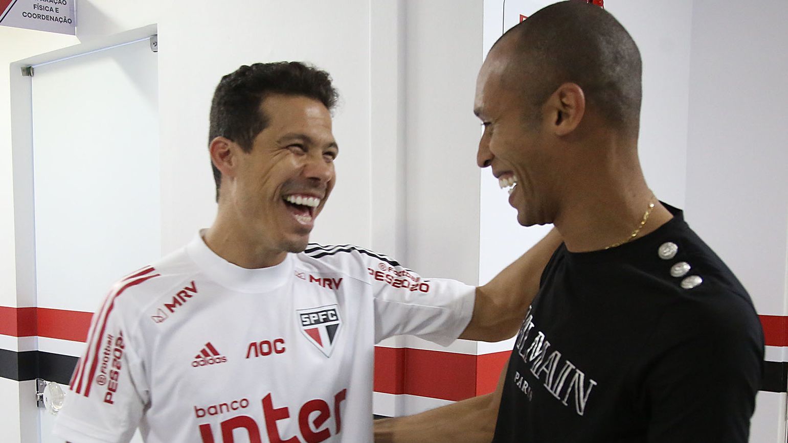 Miranda e Hernanes - CT do São Paulo em 2020
