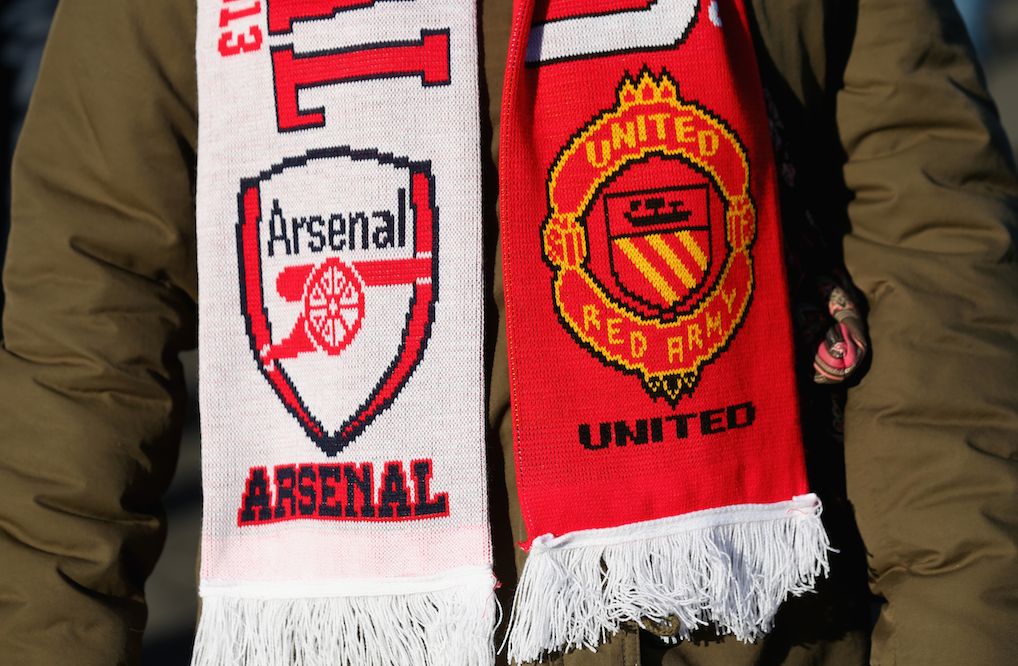 ARSENAL LOGO , MANCHESTER UNITED LOGO ARSENAL VS MANCHESTER UNITED FAN