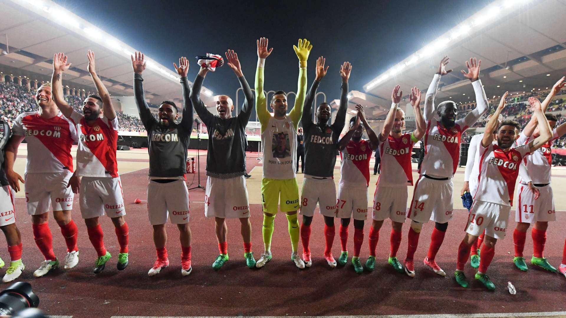Monaco celebrating Ligue 1 2016-17