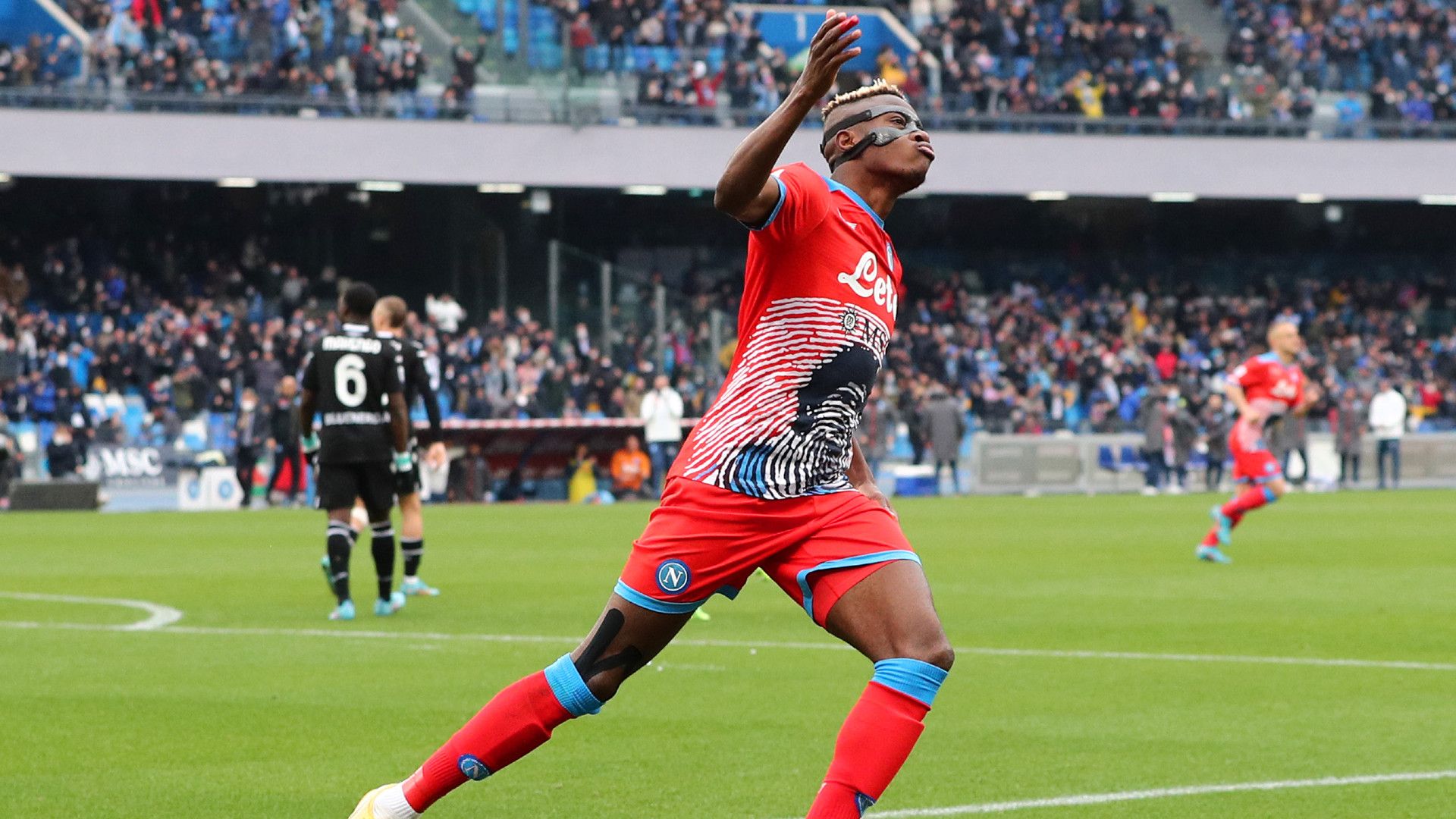 Victor Osimhen celebration Napoli Udinese Serie A
