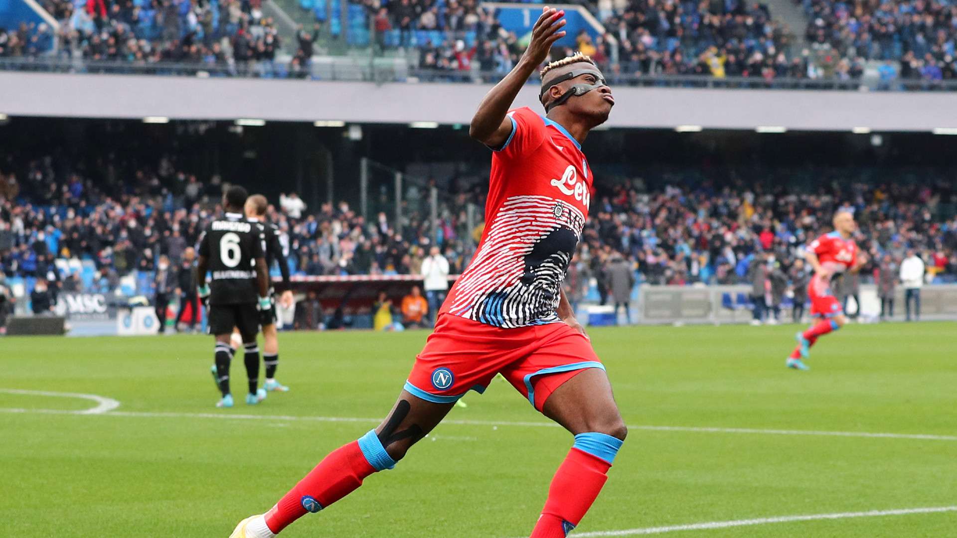 Victor Osimhen celebration Napoli Udinese Serie A