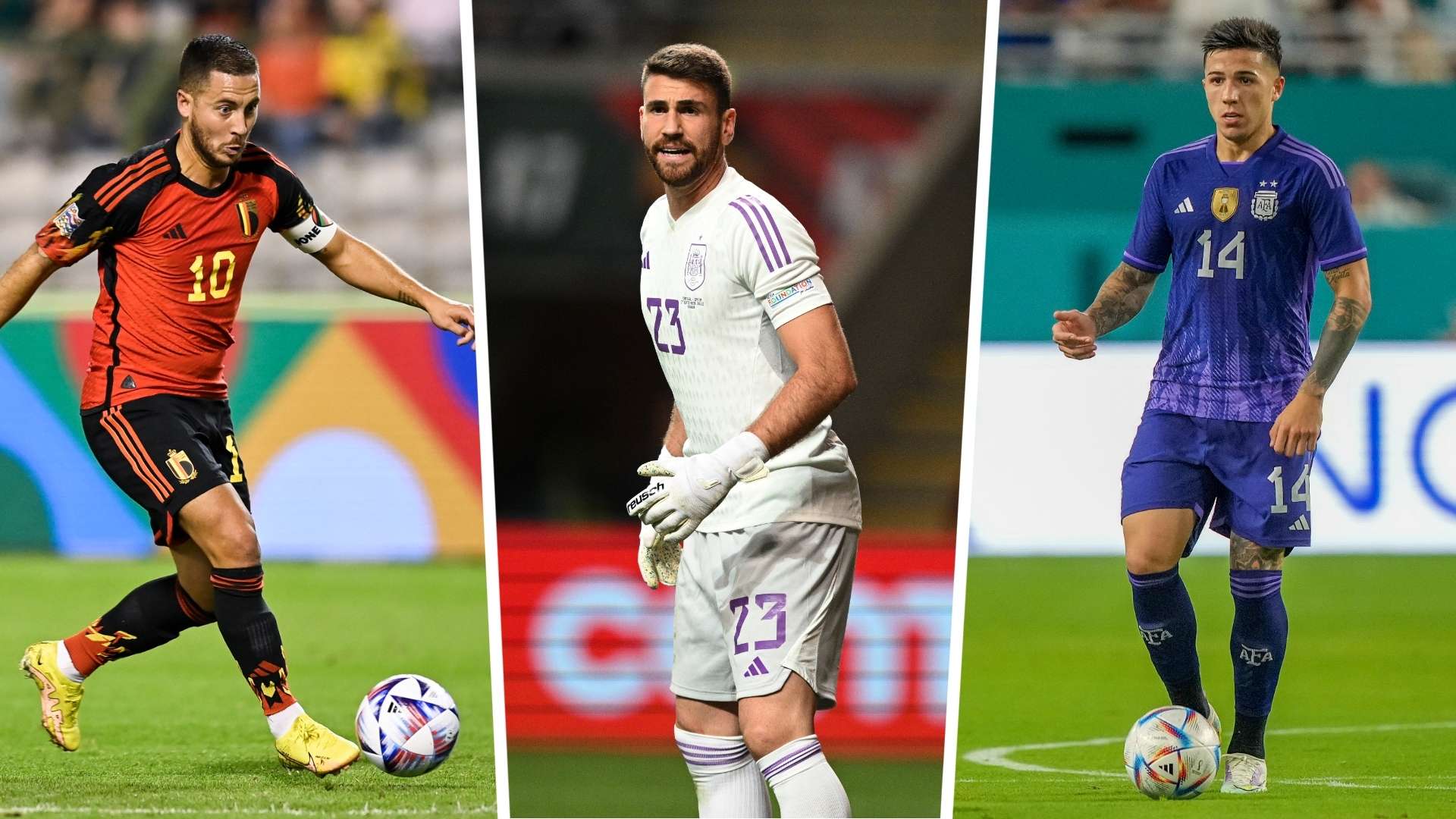 Eden Hazard, Unai Simon, Enzo Fernandez GFX