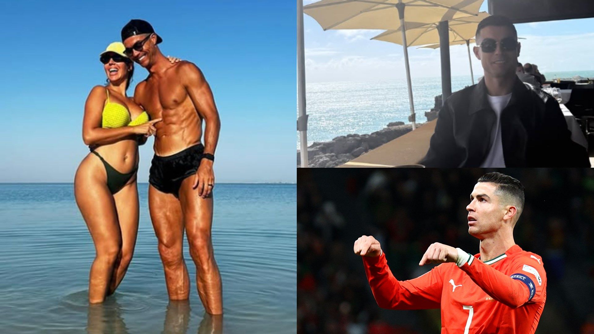 Cristiano Ronaldo enjoys beachside lunch date with girlfriend Georgina Rodriguez after helping Portugal reach Nations League semi-finals