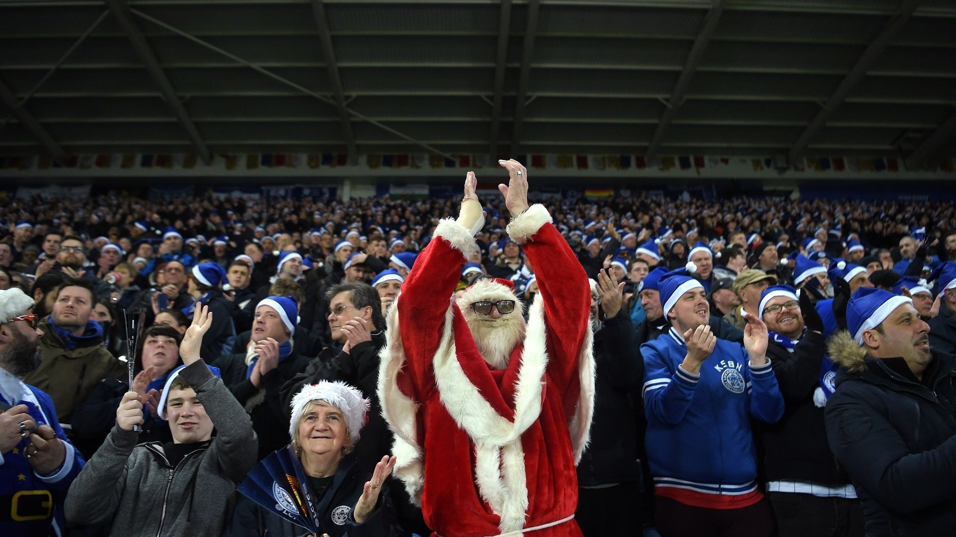 Christmas football fans