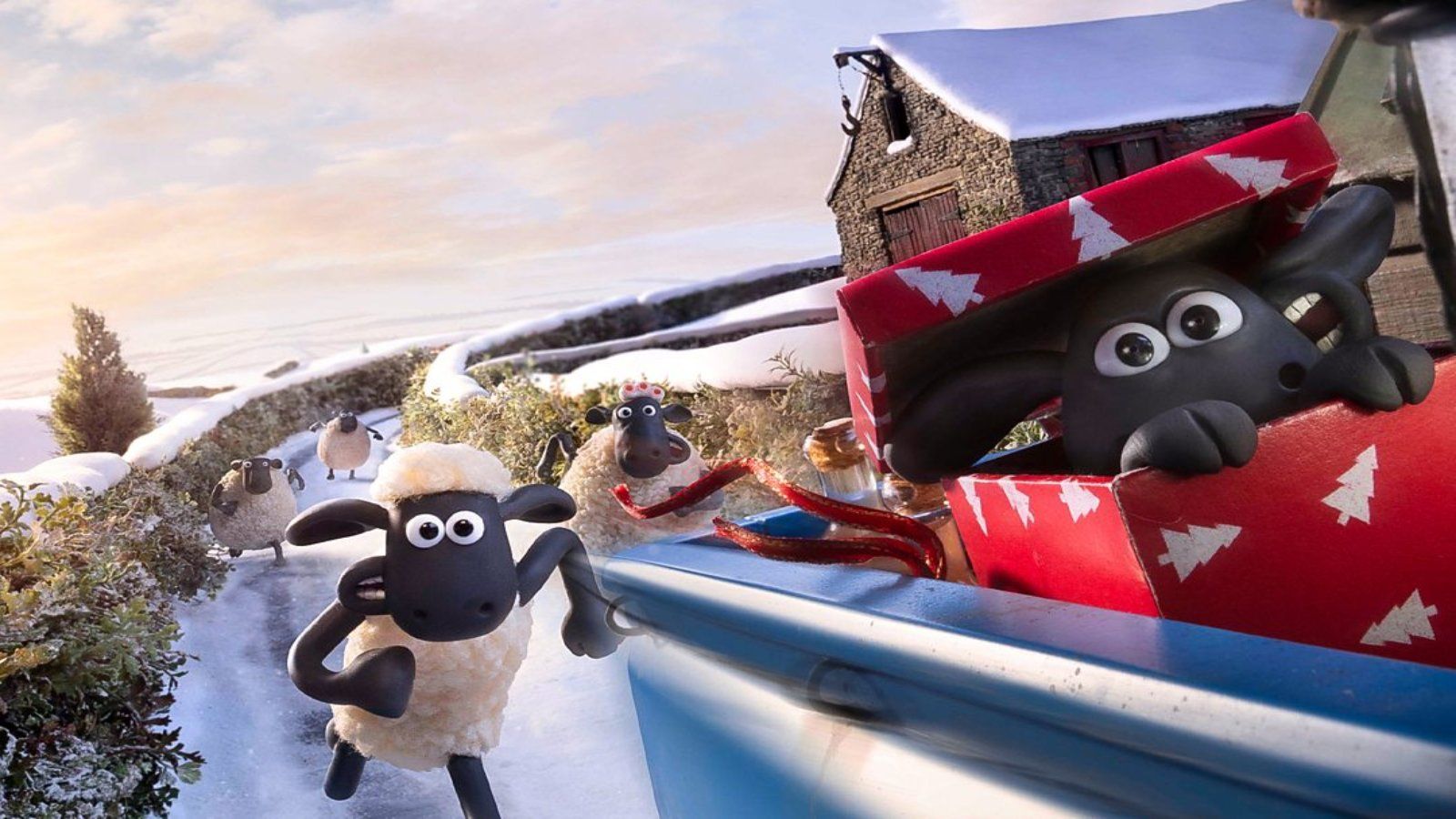 Shaun and friends, in Shaun the Sheep: The Flight Before Christmas.