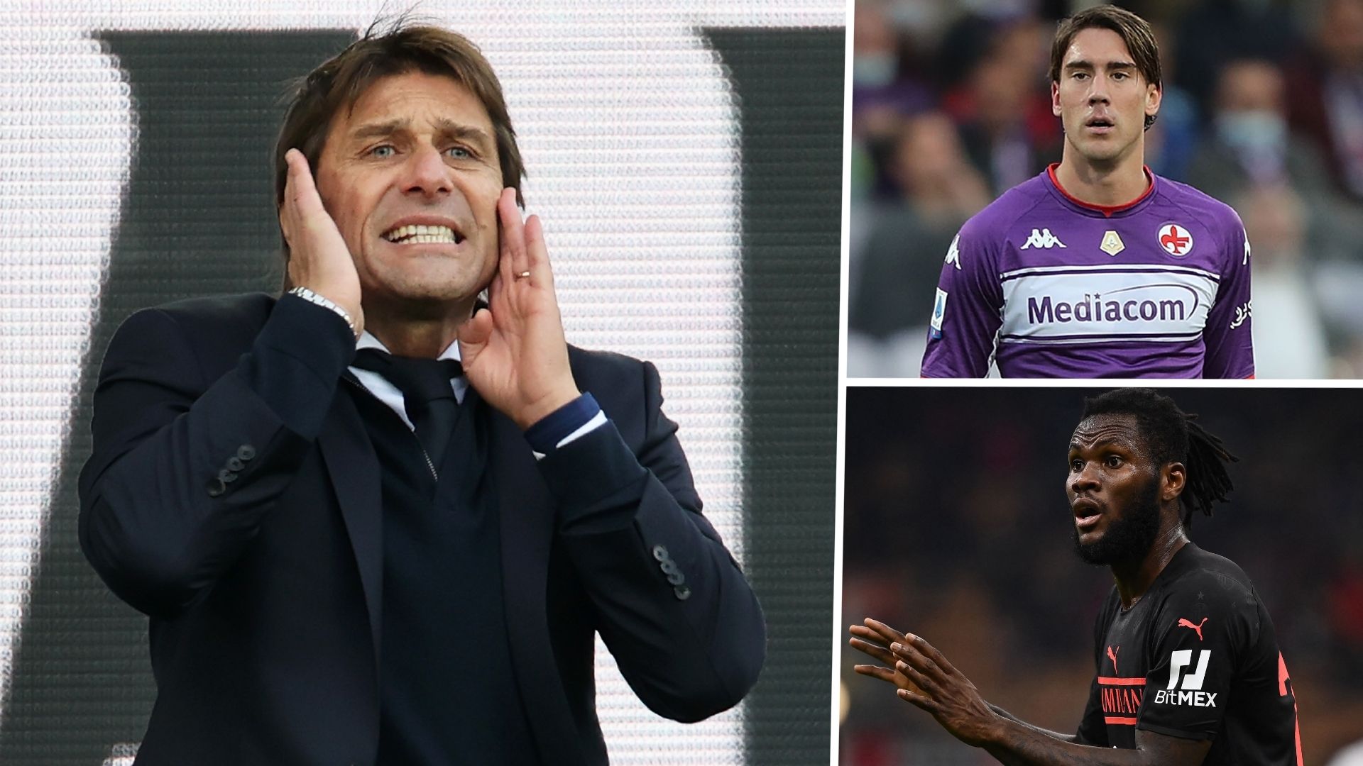Antonio Conte Dusan Vlahovic Franck Kessie Spurs Fiorentina AC Milan GFX
