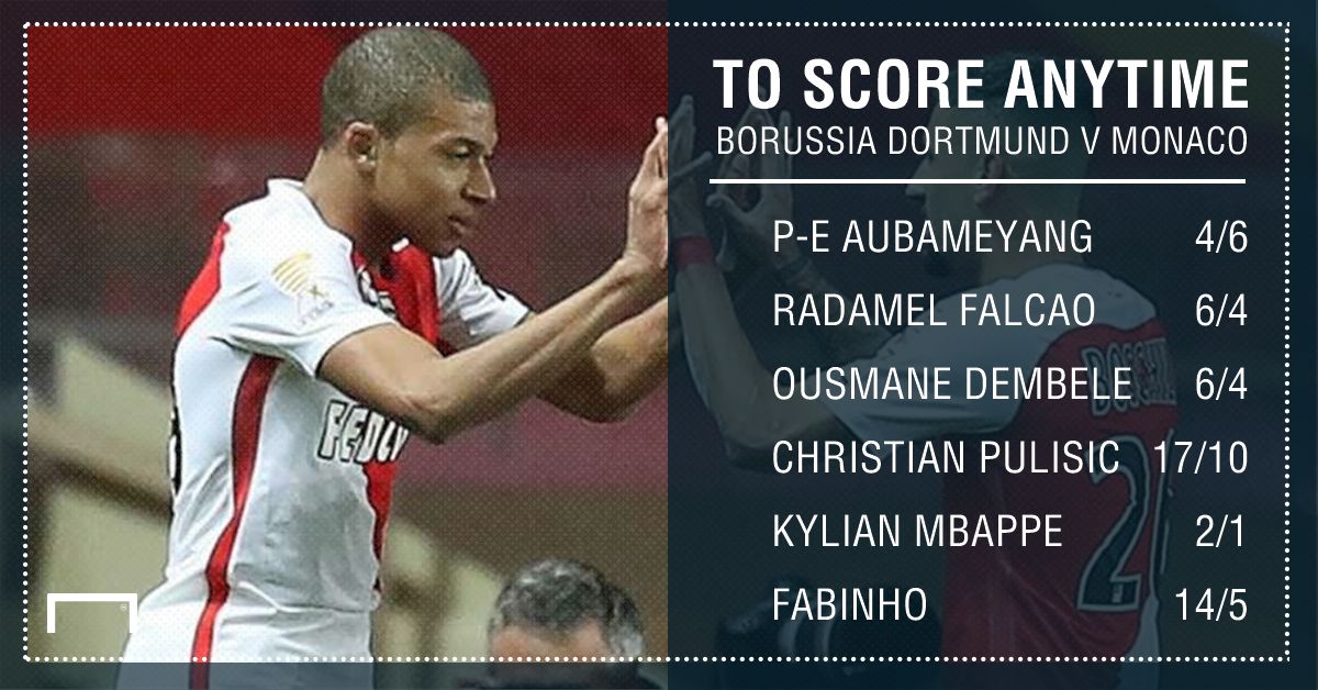 GFX Borussia Dortmund Monaco scorer betting