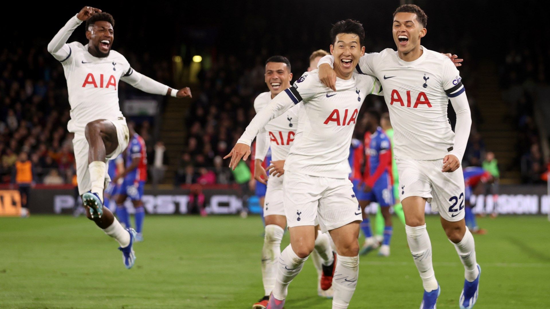Son Heung-min celebrates his goal for Tottenham