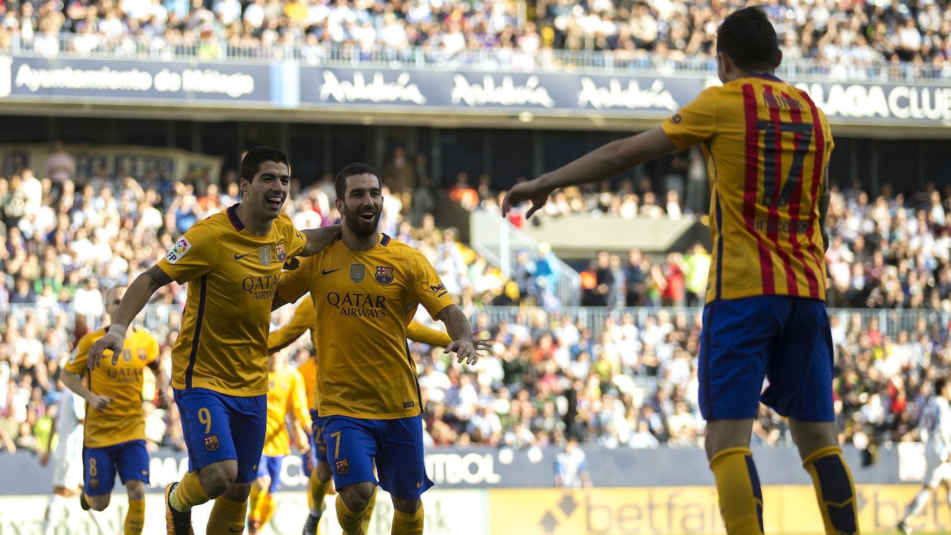 Munir Luis Suarez Arda Turan Malaga Barcelona La Liga 23012016