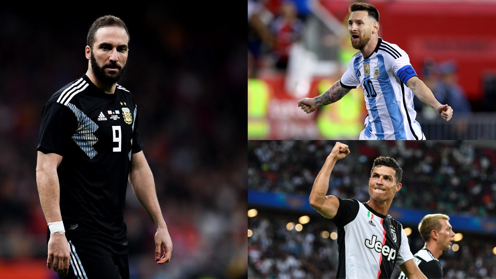 Gonzalo Higuain, Lionel Messi, Cristiano Ronaldo