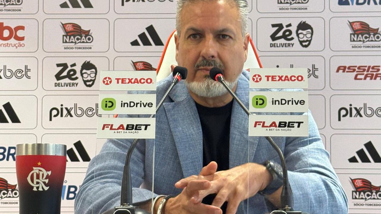 José Boto, diretor de futebol do Flamengo, em sua apresentação 2024