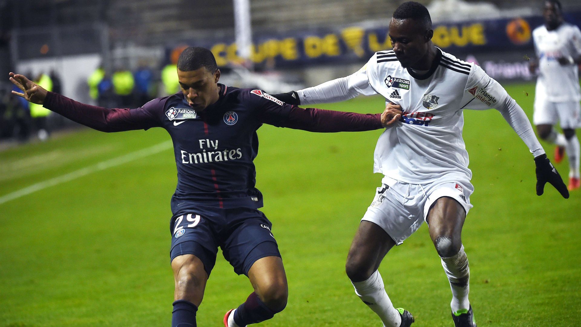 Kylian Mbappe Khaled Adenon Amiens PSG Coupe de la Ligue 10012018