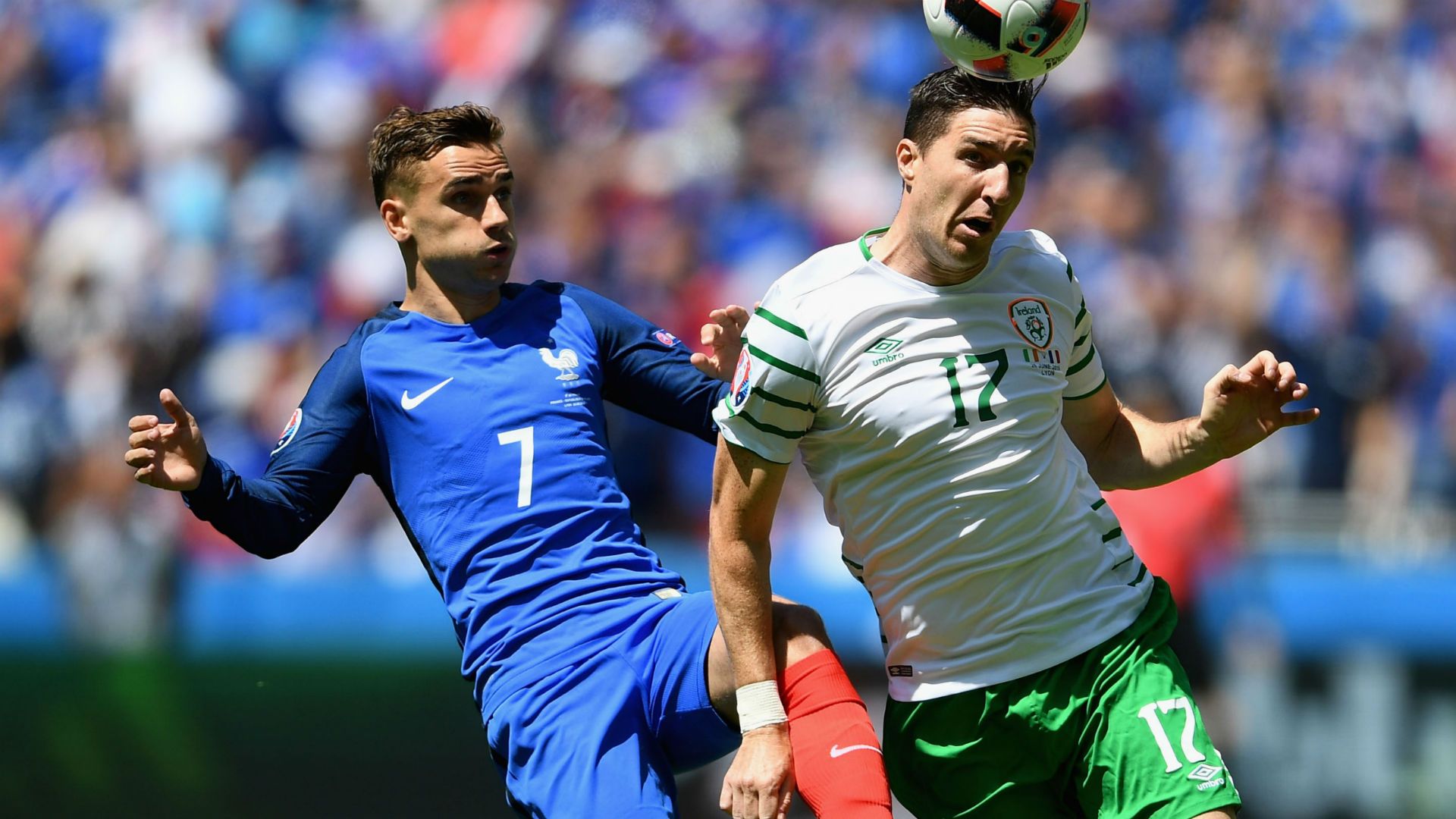 Stephen Ward Antoine Griezmann France Ireland UEFA Euro 2016 26062016