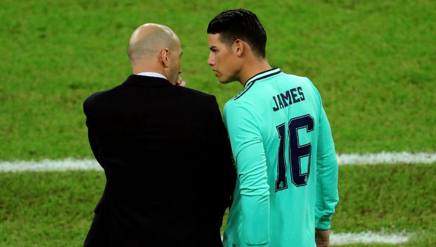 James Rodríguez Zinedine Zidane Supercopa España 2020