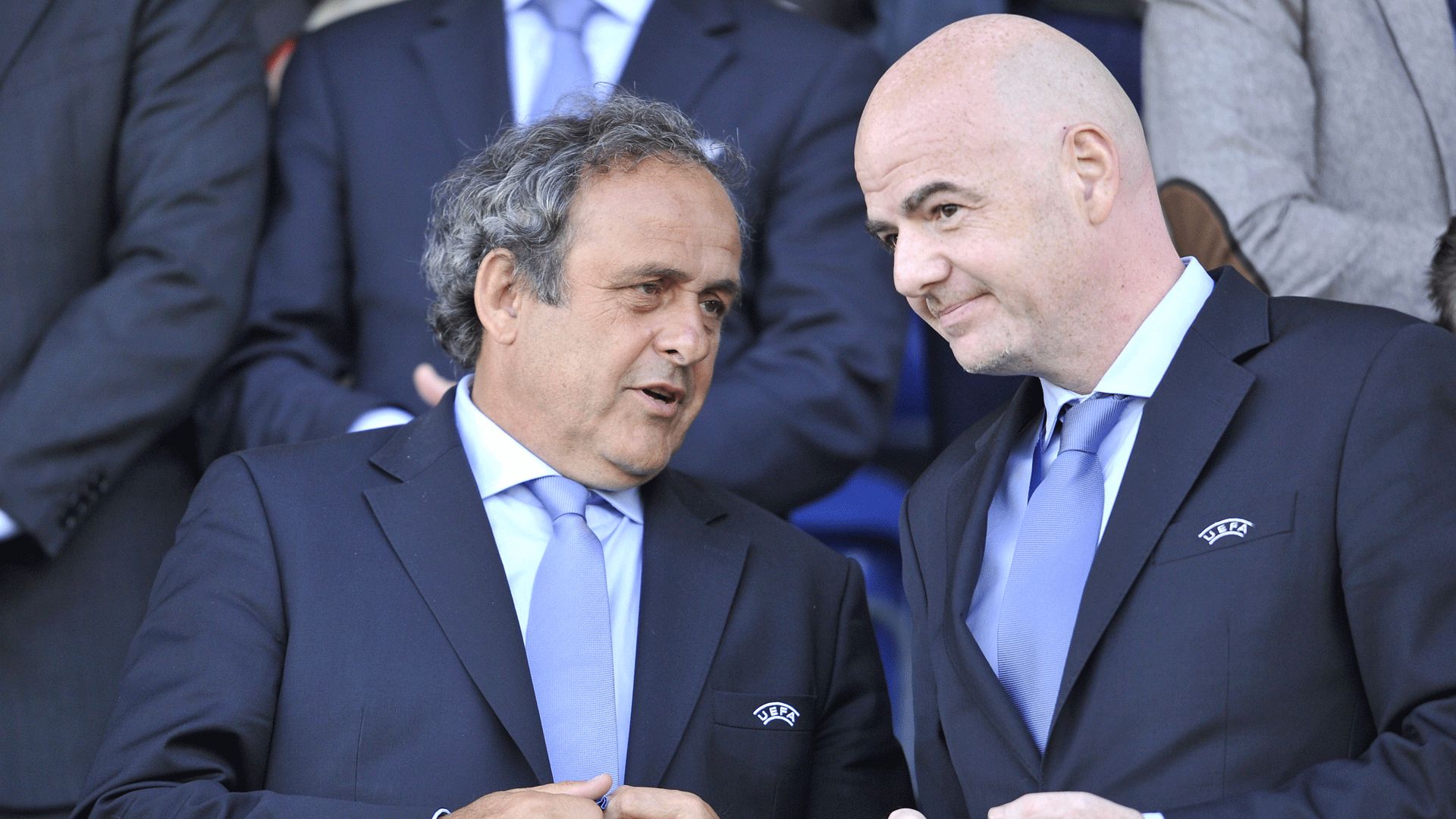 Michel Platini Gianni Infantino at UEFA Youth League Final 13042015