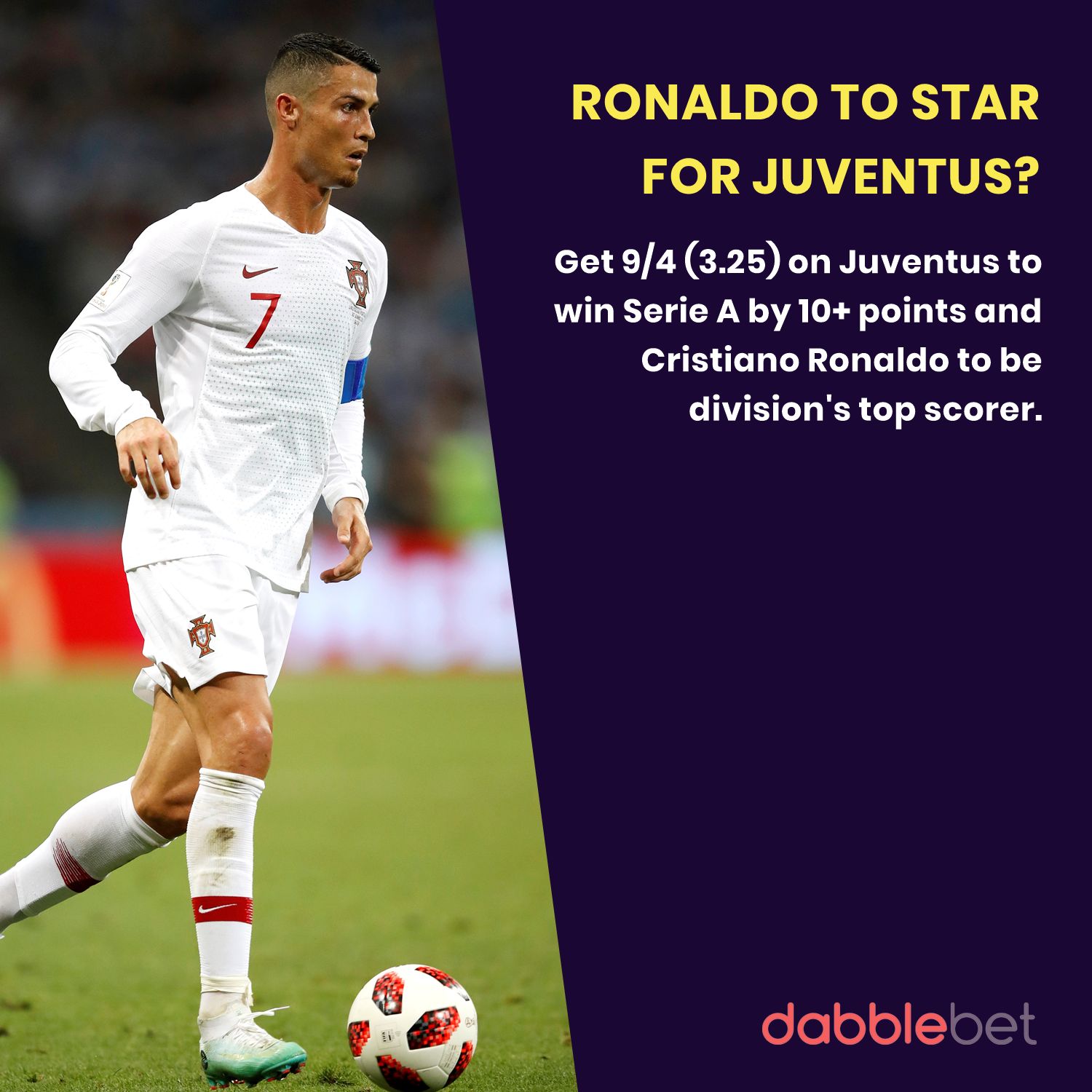 dabblebet enhanced odds Ronaldo and Juventus Serie A