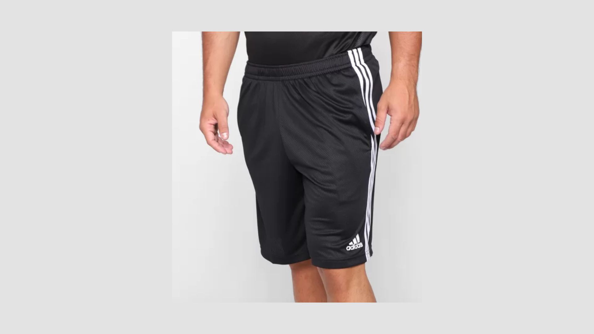 Bermuda Adidas 3S Masculina - Preto+Branco