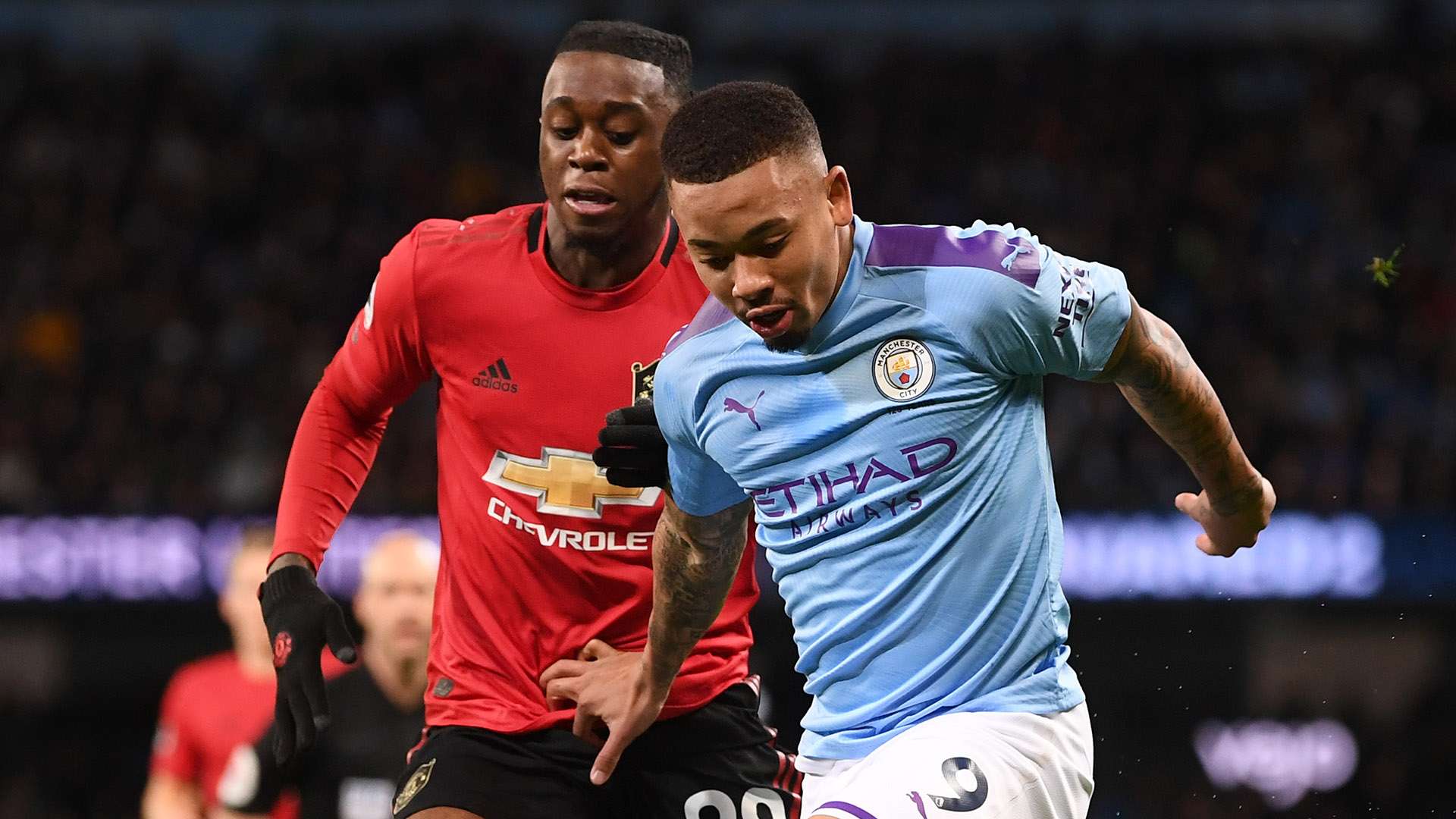 Aaron Wan-Bissaka Gabriel Jesus Man City Man Utd 2019