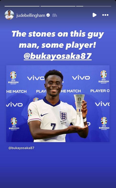Jude Bellingham Bukayo Saka Instagram