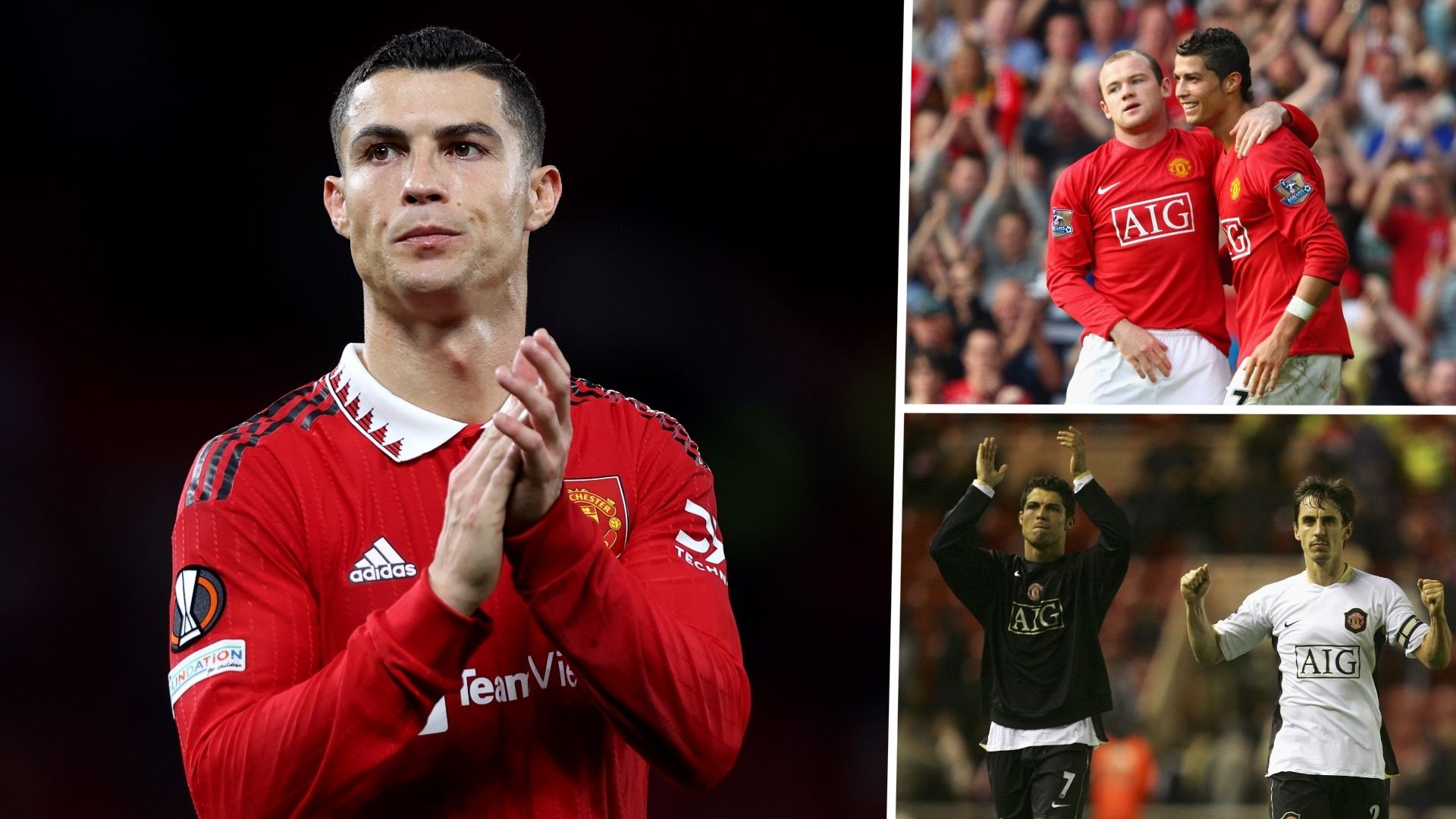 Cristiano Ronaldo, Wayne Rooney, Gary Neville