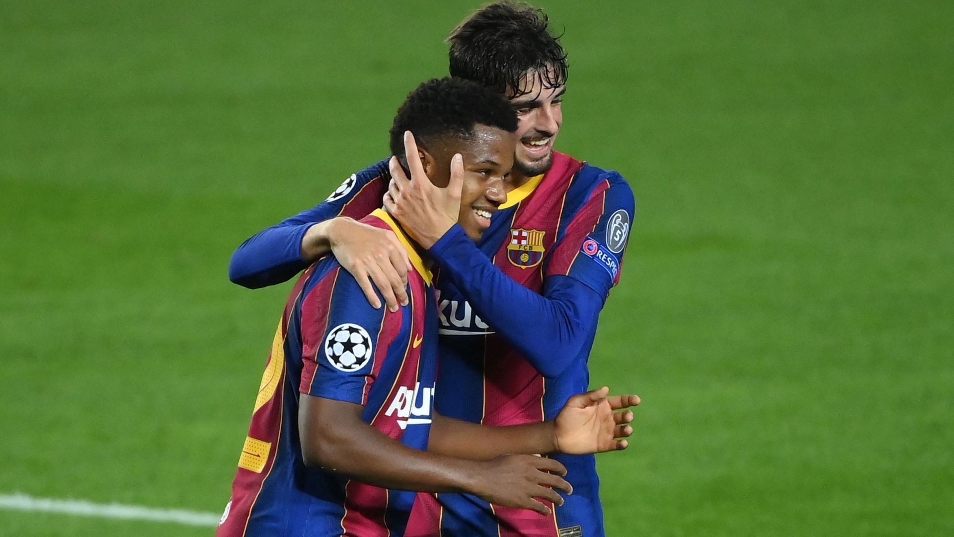 Ansu Fati Trincao Barcelona Ferencvaros Champions 201020