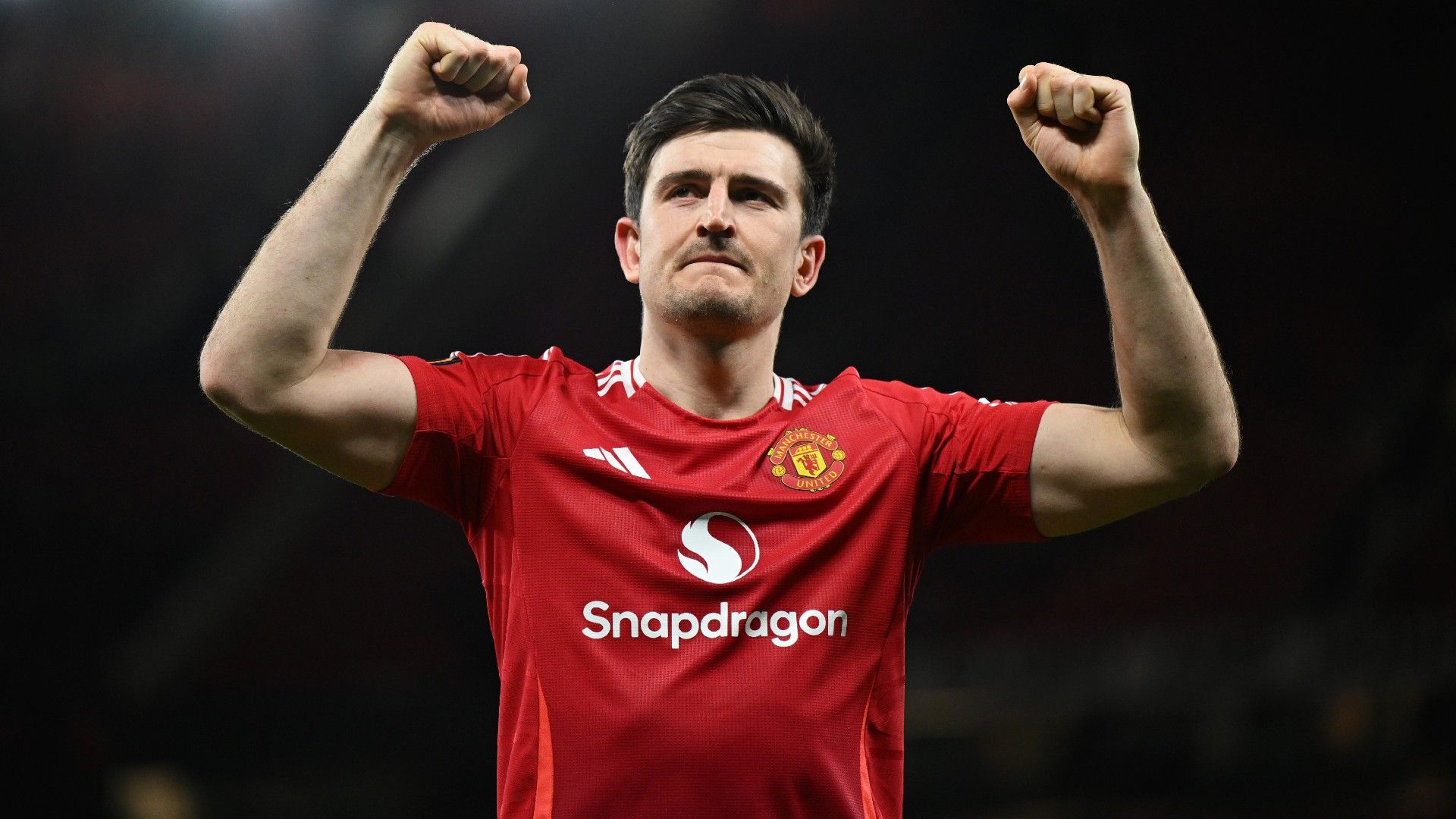 Harry Maguire of Manchester United celebrates victory