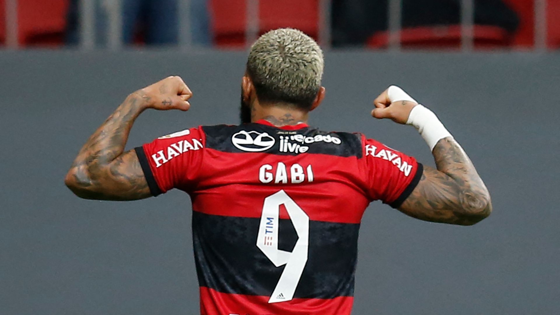 Gabigol comemora, Flamengo x Olimpia, quartas Copa Libertadores, 18082021