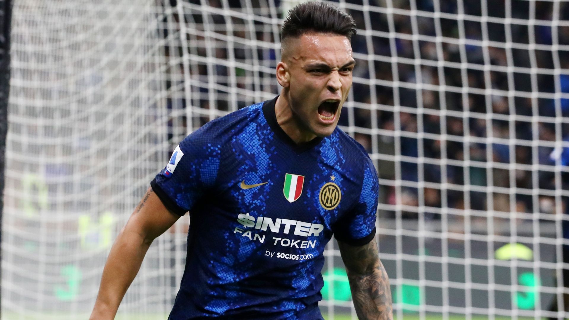 Lautaro Martinez celebrating Inter Salernitana Serie A