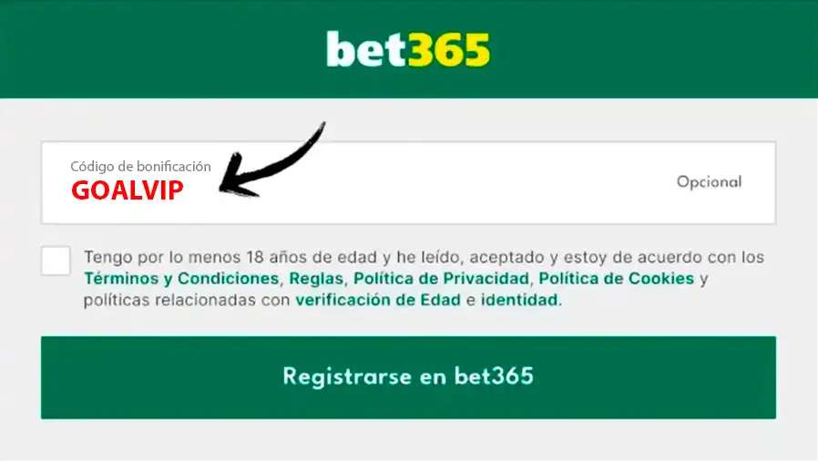 bet365 codigo de bono GOALVIP bonificacion
