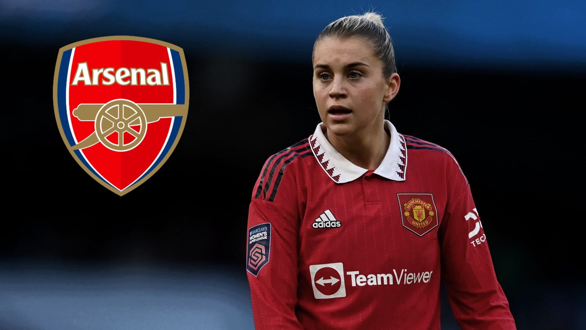 Alessia Russo Manchester United Women Arsenal badge composite