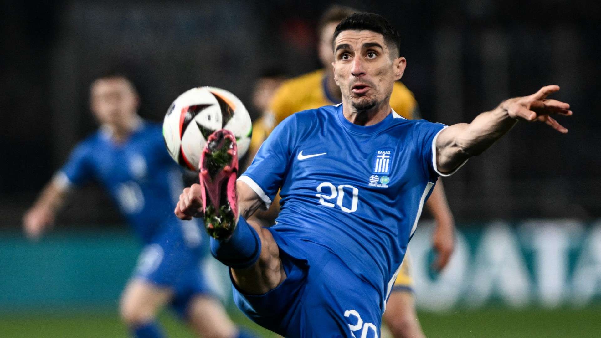 Greece's midfielder #20 Petros Mantalos