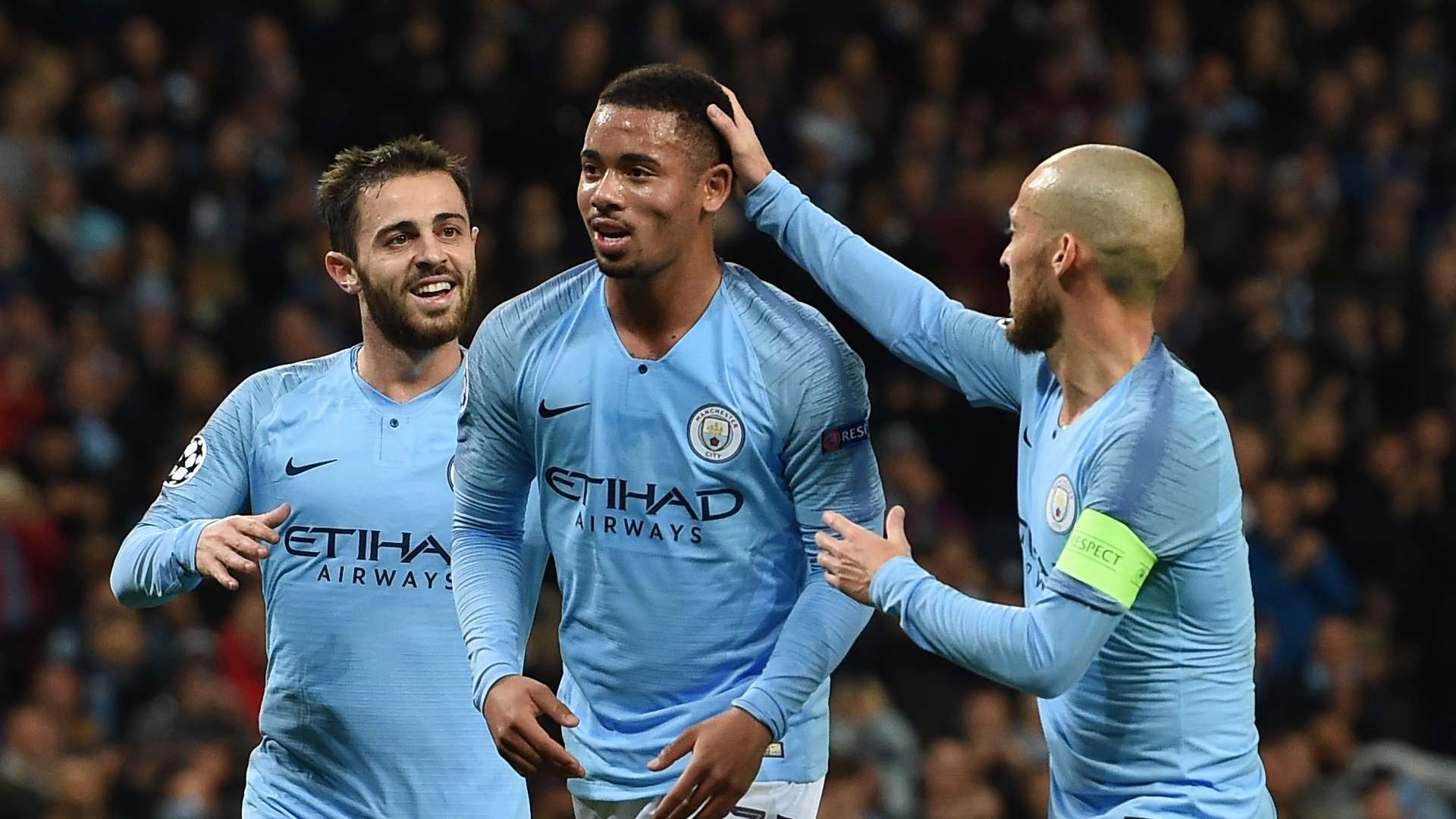 Bernardo Silva, Gabriel Jesus, David Silva, Man City