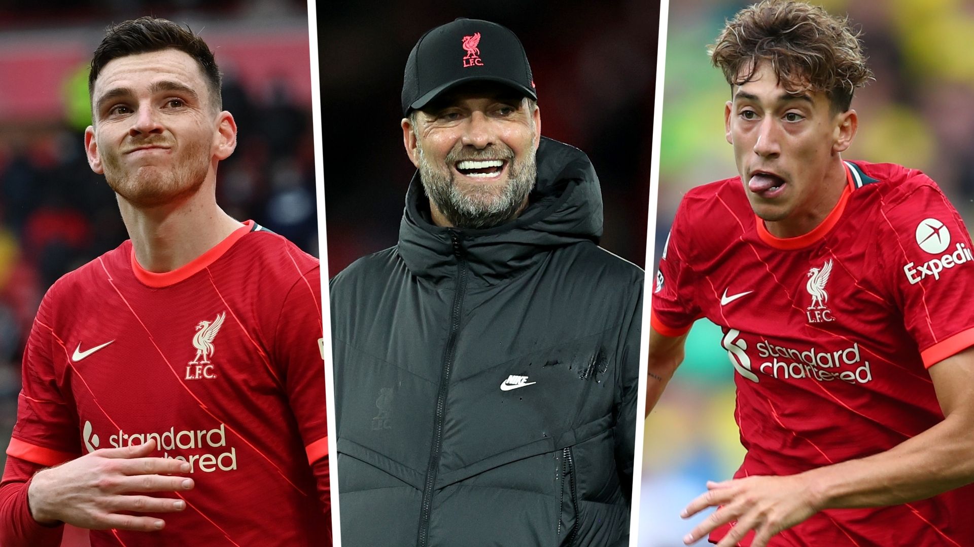 Andy Robertson Jurgen Klopp Kostas Tsimikas Liverpool 2021-22 GFX
