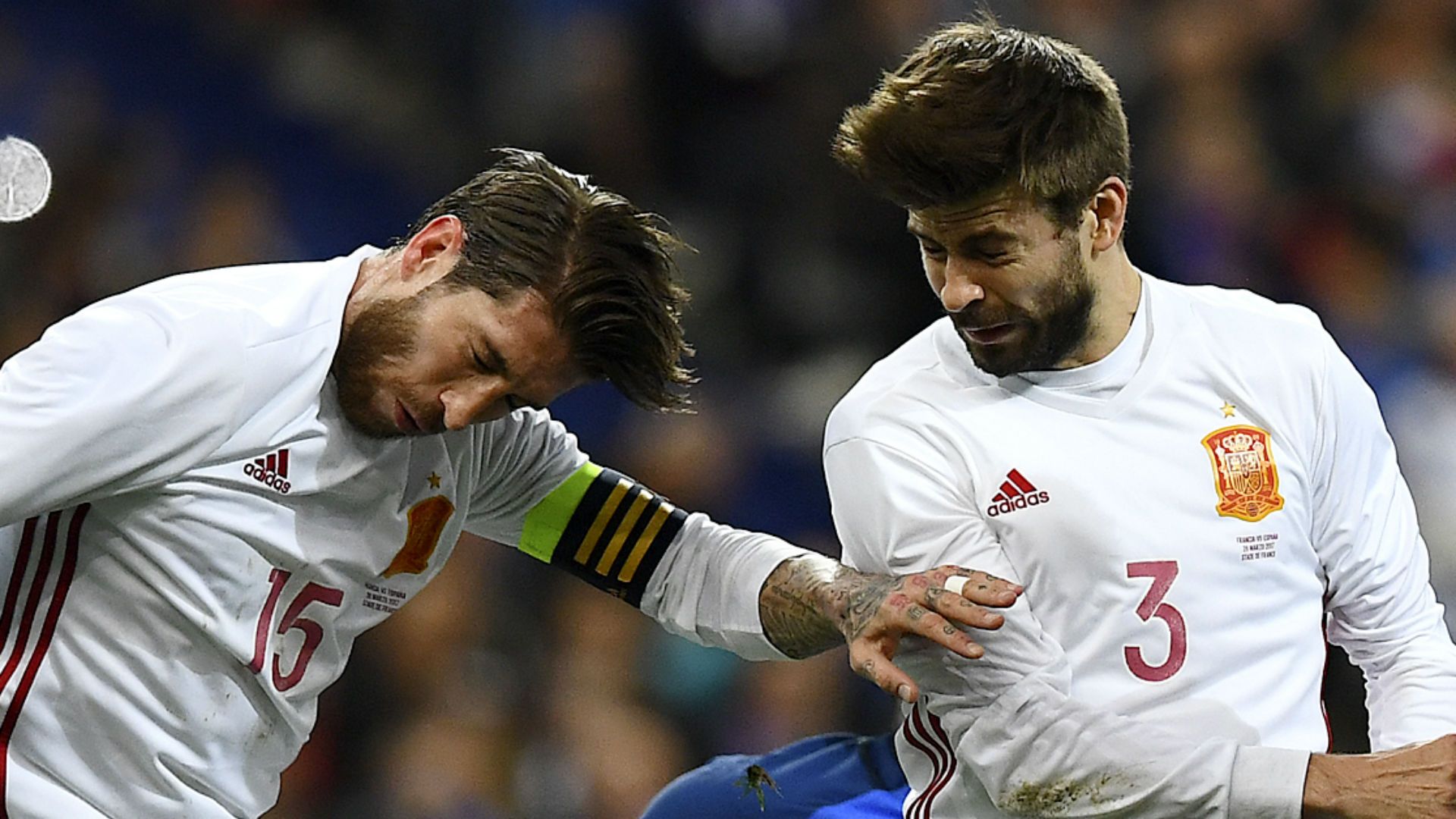 Sergio Ramos Pique Espanha amistoso 28 03 2017
